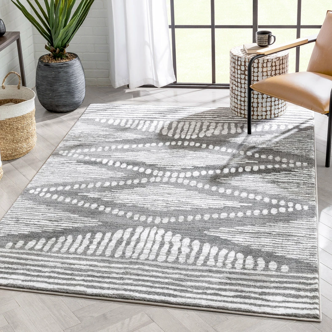 Well Woven Aosta Tribal Diamond Pattern Grey Rug 1 Well Woven Aosta Tribal Diamond Pattern Grey Rug
