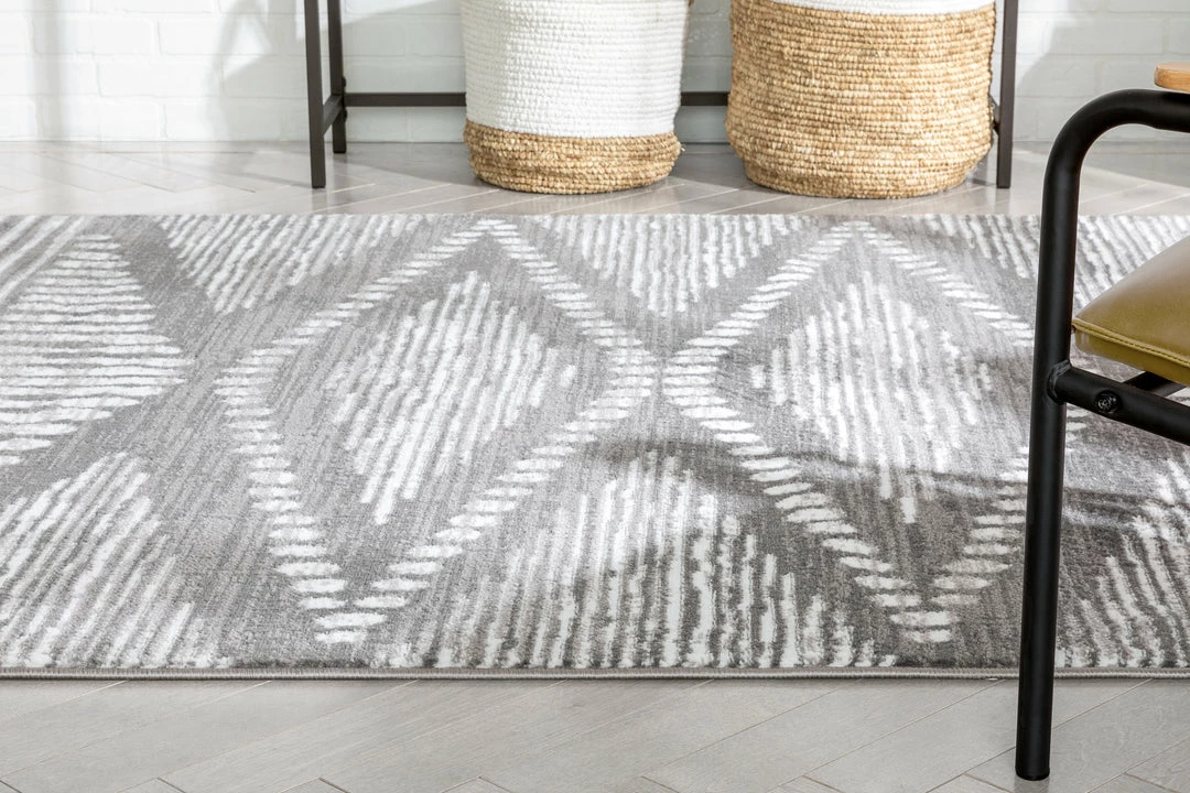 Well Woven Aosta Tribal Diamond Pattern Grey Rug 7 Well Woven Aosta Tribal Diamond Pattern Grey Rug
