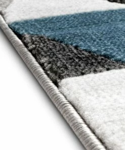 Well Woven Geometric Retro Shapes Blue Modern Rug 7'10" X 9'10"