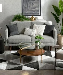 Well Woven Retro Shapes Grey Modern Rug 5'3" X 7'3" Geometric 13 Well Woven Retro Shapes Grey Modern Rug 5'3