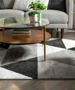 Well Woven Retro Shapes Grey Modern Rug 5'3" X 7'3" Geometric 14 Well Woven Retro Shapes Grey Modern Rug 5'3