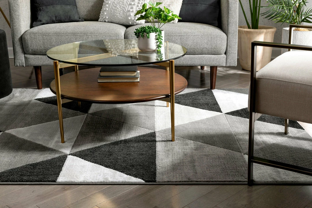 Well Woven Retro Shapes Grey Modern Rug 5'3" X 7'3" Geometric 4 Well Woven Retro Shapes Grey Modern Rug 5'3" X 7'3" Geometric