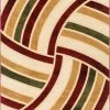 Well Woven Tessuto Beige Multi Modern Geometric Stripes Rug