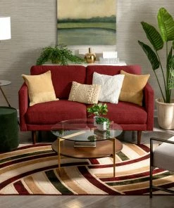 Well Woven Tessuto Beige Multi Modern Geometric Stripes Rug