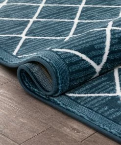 Well Woven Moto Moroccan Lattice Trellis Blue Rug Global