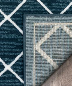 Well Woven Moto Moroccan Lattice Trellis Blue Rug Global