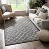 Well Woven Moto Moroccan Lattice Trellis Grey Rug