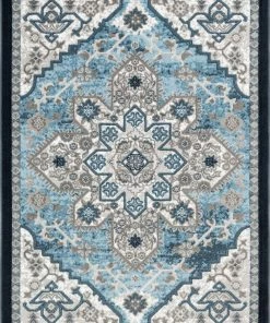 Well Woven Caya Vintage Medallion Oriental Blue Rug