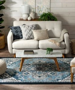 Well Woven Caya Vintage Medallion Oriental Blue Rug