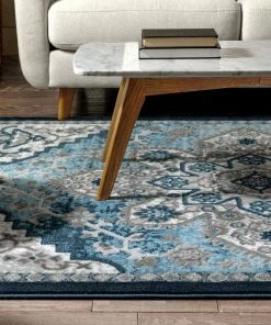 Well Woven Caya Vintage Medallion Oriental Blue Rug