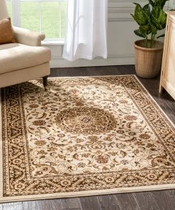 Well Woven Mykonos Traditional Oriental & Persian Ivory Rug