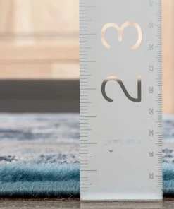 Well Woven Geometric Granada Transitional Oriental Medallion Pattern Blue Rug