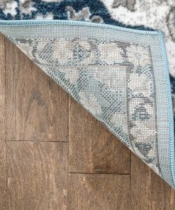 Well Woven Geometric Granada Transitional Oriental Medallion Pattern Blue Rug