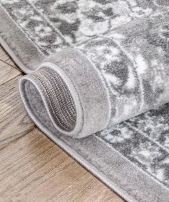 Well Woven Geometric Granada Transitional Oriental Medallion Pattern Grey Rug