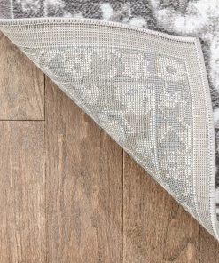 Well Woven Geometric Granada Transitional Oriental Medallion Pattern Grey Rug