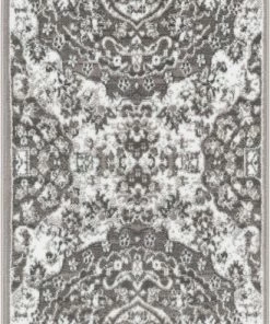 Well Woven Geometric Granada Transitional Oriental Medallion Pattern Grey Rug