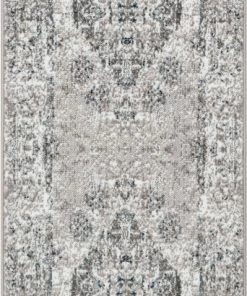 Well Woven Trieste Vintage Floral Medallion Pattern Ivory Grey Rug Global