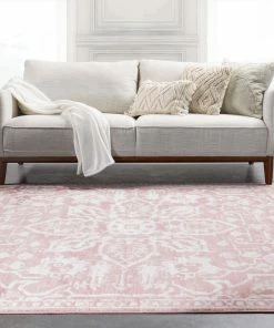 Well Woven Global Disa Vintage Medallion Blush Soft Rug By Chill Rugs