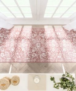 Well Woven Global Disa Vintage Medallion Blush Soft Rug By Chill Rugs