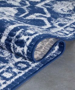 Well Woven Global Disa Vintage Medallion Dark Blue Soft Rug By Chill Rugs