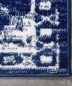 Well Woven Global Disa Vintage Medallion Dark Blue Soft Rug By Chill Rugs