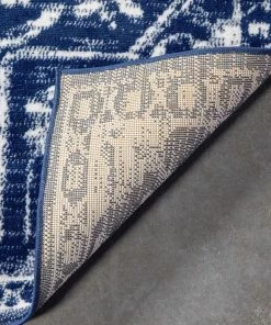 Well Woven Global Disa Vintage Medallion Dark Blue Soft Rug By Chill Rugs