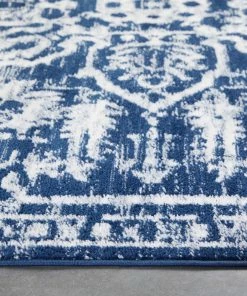 Well Woven Global Disa Vintage Medallion Dark Blue Soft Rug By Chill Rugs