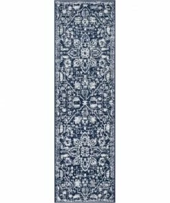 Well Woven Global Disa Vintage Medallion Dark Blue Soft Rug By Chill Rugs