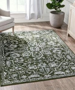 Well Woven Disa Vintage Medallion Green Soft Rug By Chill Rugs