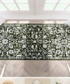 Well Woven Disa Vintage Medallion Green Soft Rug By Chill Rugs