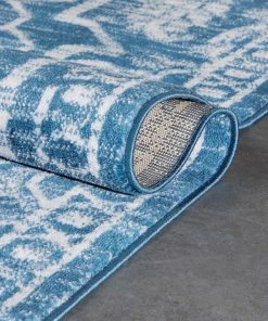 Well Woven Global Disa Vintage Medallion Light Blue Soft Rug By Chill Rugs