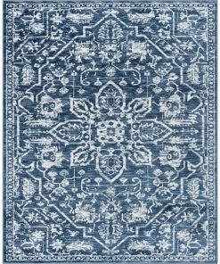 Well Woven Global Disa Vintage Medallion Light Blue Soft Rug By Chill Rugs