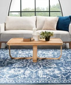Well Woven Global Disa Vintage Medallion Light Blue Soft Rug By Chill Rugs