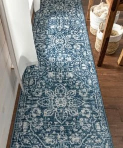 Well Woven Global Disa Vintage Medallion Light Blue Soft Rug By Chill Rugs
