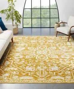 Well Woven Disa Vintage Medallion Gold Soft Rug By Chill Rugs Global