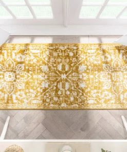Well Woven Disa Vintage Medallion Gold Soft Rug By Chill Rugs Global