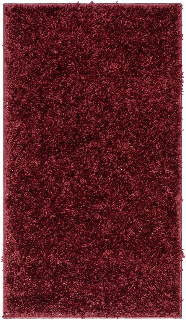 Well Woven Emerson Modern Solid Deep Red Textured Shag Rug 12 Well Woven Emerson Modern Solid Deep Red Textured Shag Rug
