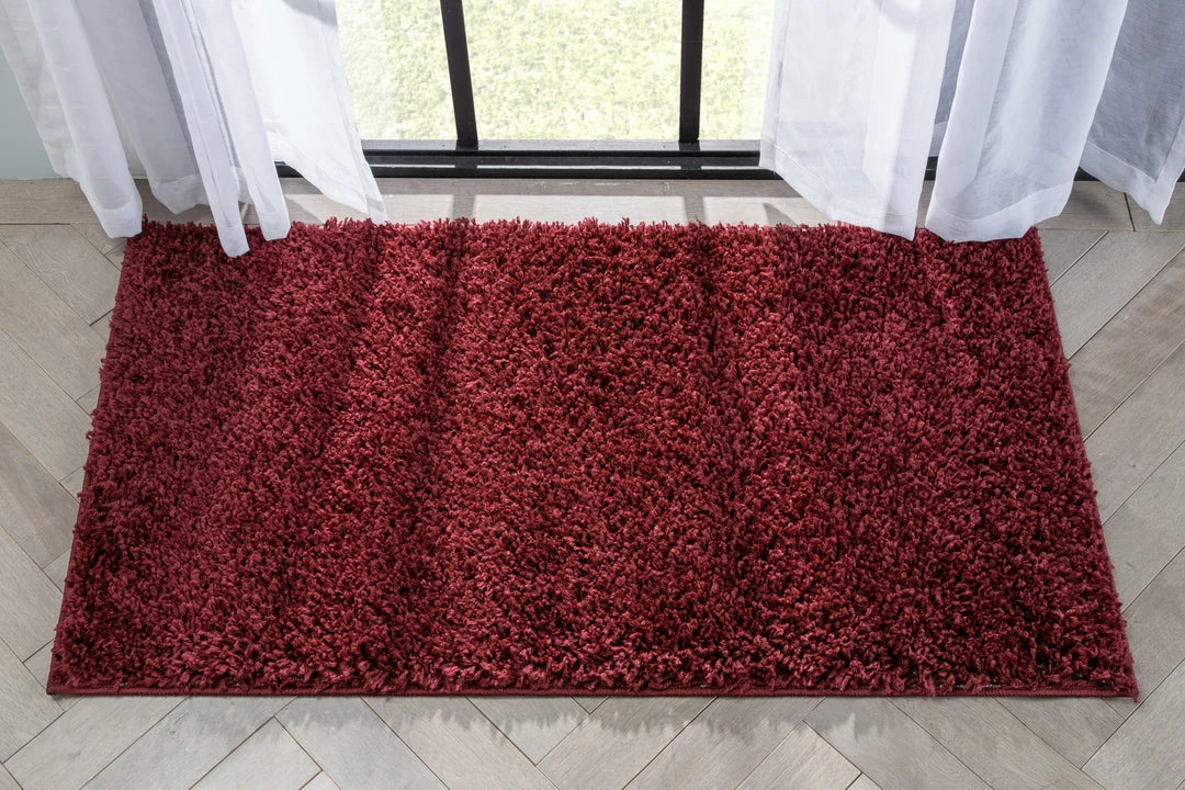 Well Woven Emerson Modern Solid Deep Red Textured Shag Rug 13 Well Woven Emerson Modern Solid Deep Red Textured Shag Rug