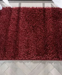 Well Woven Emerson Modern Solid Deep Red Textured Shag Rug 30 Well Woven Emerson Modern Solid Deep Red Textured Shag Rug