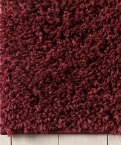 Well Woven Emerson Modern Solid Deep Red Textured Shag Rug 20 Well Woven Emerson Modern Solid Deep Red Textured Shag Rug
