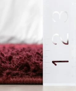 Well Woven Emerson Modern Solid Deep Red Textured Shag Rug 22 Well Woven Emerson Modern Solid Deep Red Textured Shag Rug