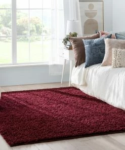 Well Woven Emerson Modern Solid Deep Red Textured Shag Rug 21 Well Woven Emerson Modern Solid Deep Red Textured Shag Rug