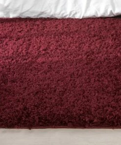 Well Woven Emerson Modern Solid Deep Red Textured Shag Rug 27 Well Woven Emerson Modern Solid Deep Red Textured Shag Rug