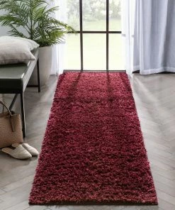 Well Woven Emerson Modern Solid Deep Red Textured Shag Rug 25 Well Woven Emerson Modern Solid Deep Red Textured Shag Rug