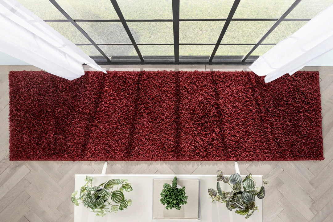 Well Woven Emerson Modern Solid Deep Red Textured Shag Rug 16 Well Woven Emerson Modern Solid Deep Red Textured Shag Rug