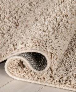 Well Woven Emerson Modern Solid Beige Textured Shag Rug