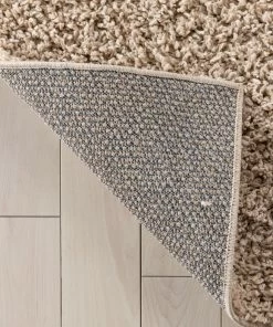 Well Woven Emerson Modern Solid Beige Textured Shag Rug