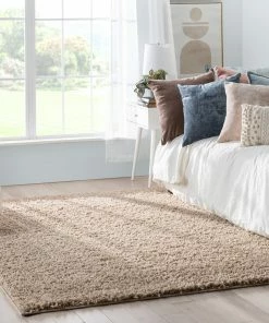 Well Woven Emerson Modern Solid Beige Textured Shag Rug
