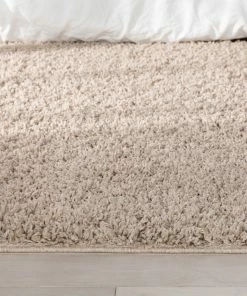 Well Woven Emerson Modern Solid Beige Textured Shag Rug