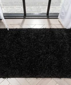 Well Woven Emerson Modern Solid Black Textured Shag Rug